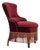 Danish Cocktail Lounge Chair in Cherry-Red Furniture Velour, 1950s For Sale