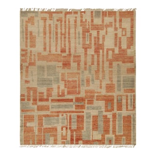 Rug & Kilim’s Modern Rug with Beige-brown Geometric Patterns - 9x12 For Sale