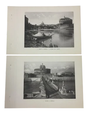Antique Photogravures Rome, Italy - A Pair
