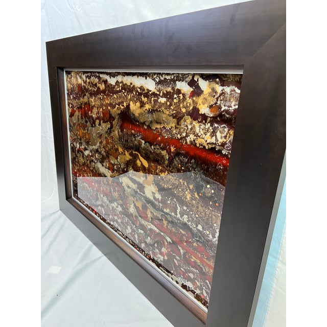 Art Work Behind Glass With a Wood Frame For Sale - Image 4 of 10