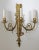 Very fine pair of mid to late 19th century period French yellow bronze wall sconces having three scrolling acanthus leaf...