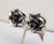 1960s silvertone 3d rose clip earrings. Marked "NAPIER PAT. PEND." on the clips and bases of the clips. Measure: 1 1/4...