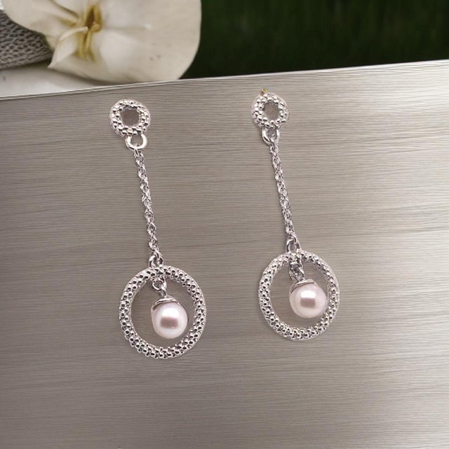 2010s Akoya Pearl Earrings 14 Karat White Gold Certified For Sale - Image 5 of 16