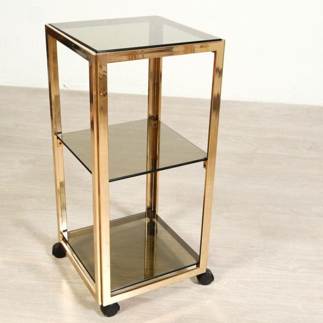 Vintage Trolley in Metal and Smoked Glass, 1970s For Sale - Image 4 of 16