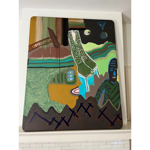 Green Contemporary Pop Art Graffiti Painting by Budha Tomas For Sale - Image 8 of 10