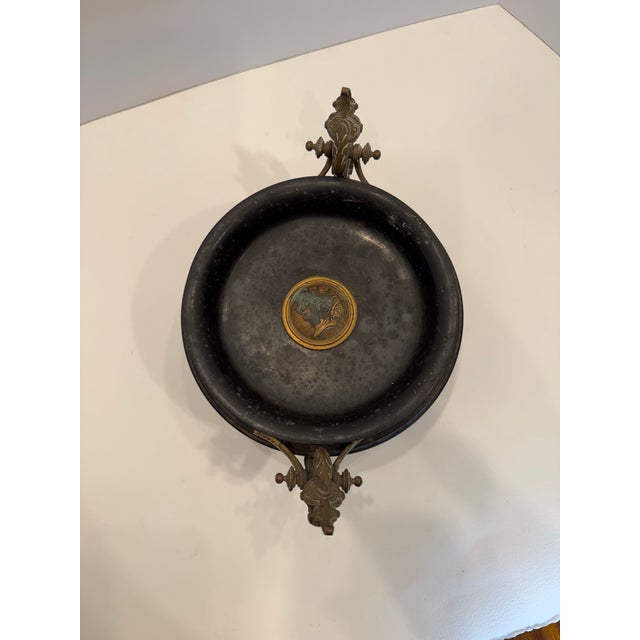 Beautiful Tazza containing classical relief portrait of a figure looking right, heavily reminiscent of Neoclassical, Neo-...