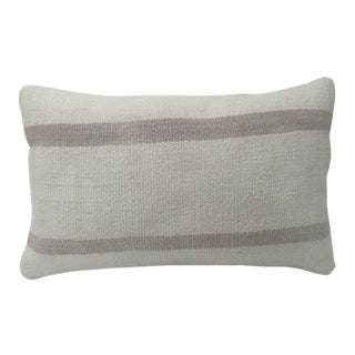 Turkish Striped Modern Kilim Pillow - 12ʺW × 20ʺH For Sale