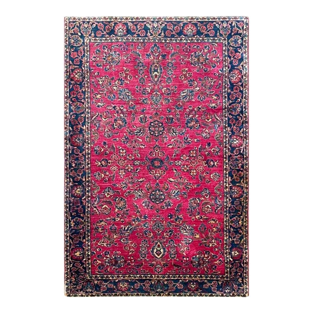 Antique Persian Mohajeran Sarouk Rug 4' X 6'4" For Sale