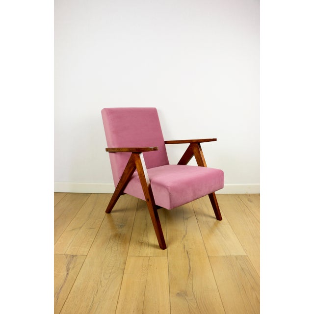 Wood Vintage B-310 Lounge Chair in Pink, 1970s For Sale - Image 7 of 11