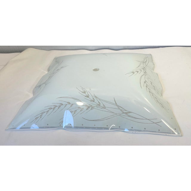 Pretty square glass light cover with a wheat design. Ceiling mount. Cover only