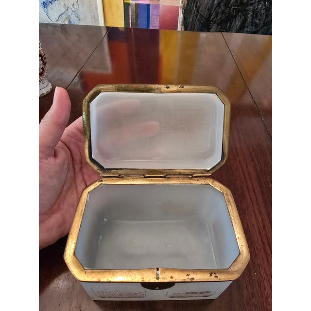 Antique Bohemian Glass Moser Opaline Jewel Box For Sale - Image 11 of 11