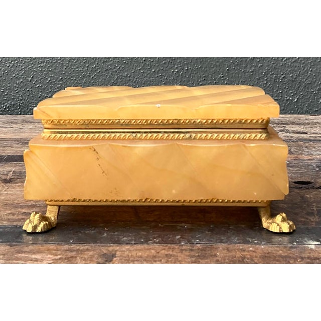 Mid-Century Modern Vintage Quilted Onyx Box For Sale - Image 3 of 12