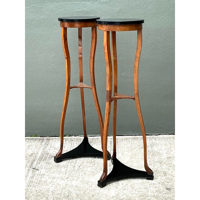 Late 20th Century Vintage Biedermeier Tall Pedestals - A Pair For Sale - Image 5 of 12