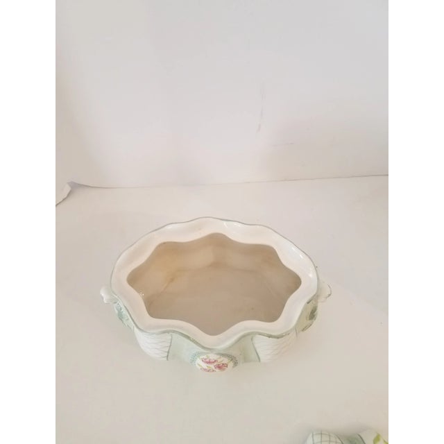 Italian 1940s "Gear" Italian Ceramic Covered Vegetable Bowl For Sale - Image 3 of 9