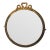 Round French Empire Style Unlaquered Brass Mirror For Sale