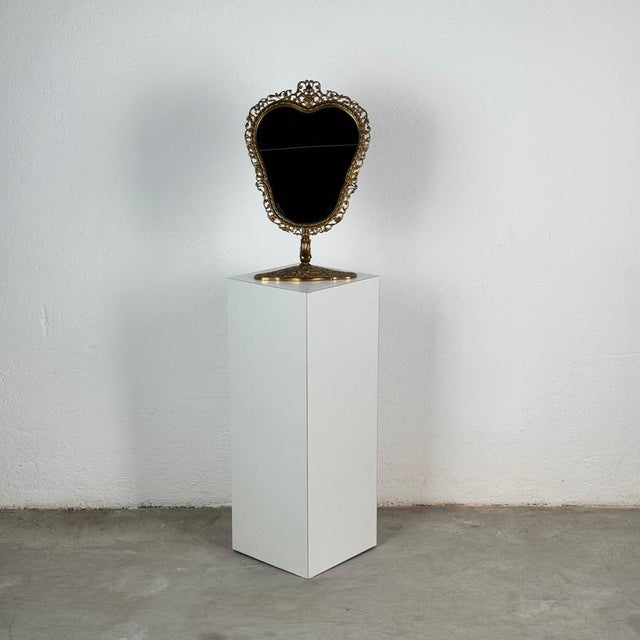 Italian Liberty Gilt Brass Table Mirror with Pierced Frame, 1900s For Sale - Image 10 of 18