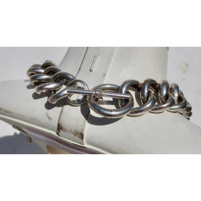 Large Hollow Link Sterling Silver Necklace For Sale In New York - Image 6 of 7