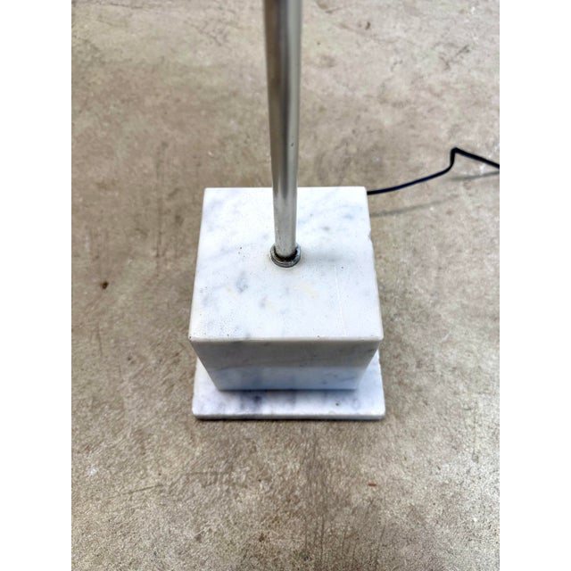 Metal Mid Century Modern Sonneman / Kovacs Style Chrome & Marble Floor Lamp For Sale - Image 7 of 11