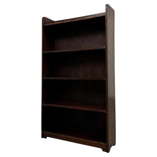 2000 - 2009 Early 20th Century Antique English Oak Open Bookcase For Sale - Image 5 of 11