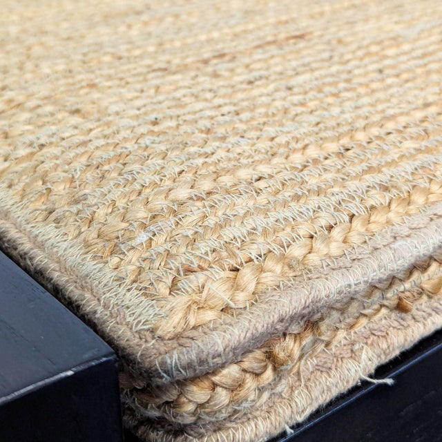 Black West Elm Wood Bench With Woven Wicker Cushion For Sale - Image 8 of 9