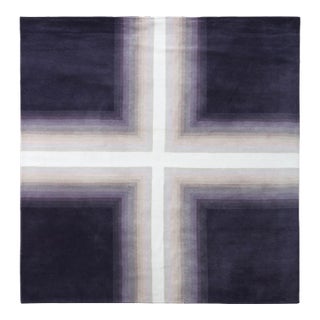 Mid-Century Modern Deco Rug in Purple White Geometric Pattern by Rug & Kilim, 6x6 For Sale