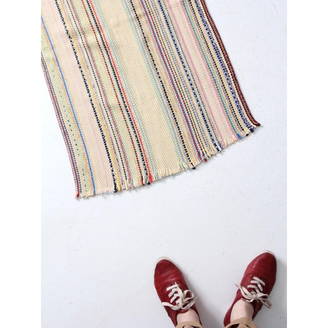 Textile Vintage Pastel Rag Rug For Sale - Image 7 of 10