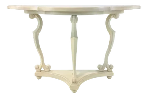 Celerie Kemble for Henredon Transitional Ivory Demi-Lune Console Table