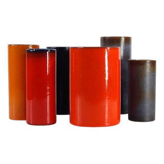 Vintage Tube Vases, 1970s, Set of 6 For Sale