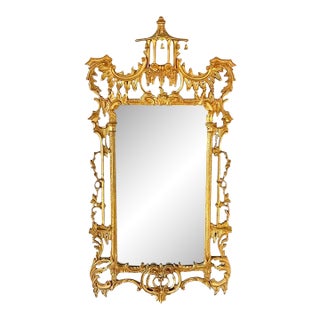 La Barge Chinese Chippendale Style Chinoiserie Pagoda Mirror Giltwood Finish For Sale