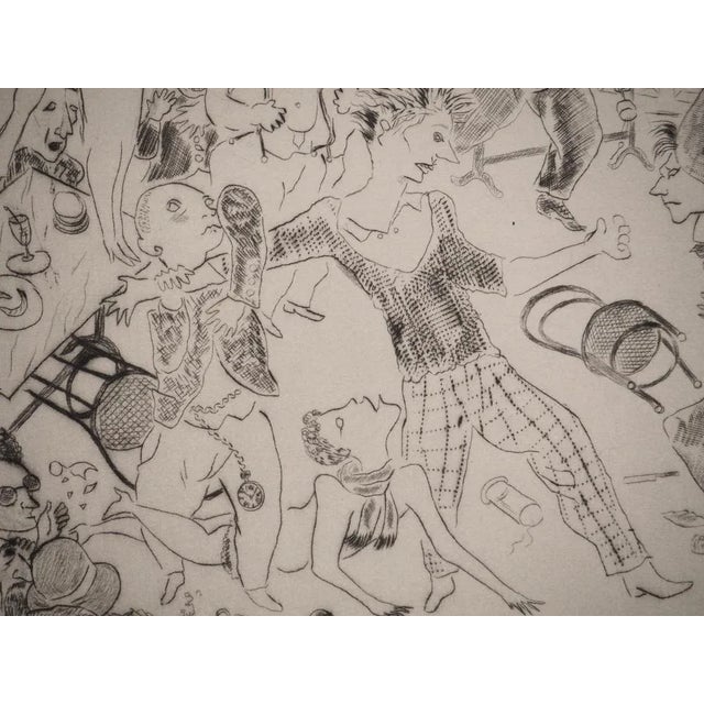 Léonard Tsuguharu Foujita, The Rotonde Café, Original Signed Engraving For Sale - Image 5 of 6