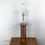 Mid-Century Modern Vintage Mid-Century Walnut Dowel Table Lamp With Linen Drum Shade For Sale - Image 3 of 12