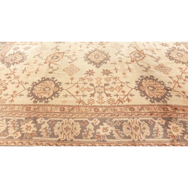 Textile Antique Turkish Oushak Rug For Sale - Image 7 of 7