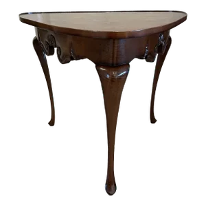 End Table Inlaid Wood Marquetry Style