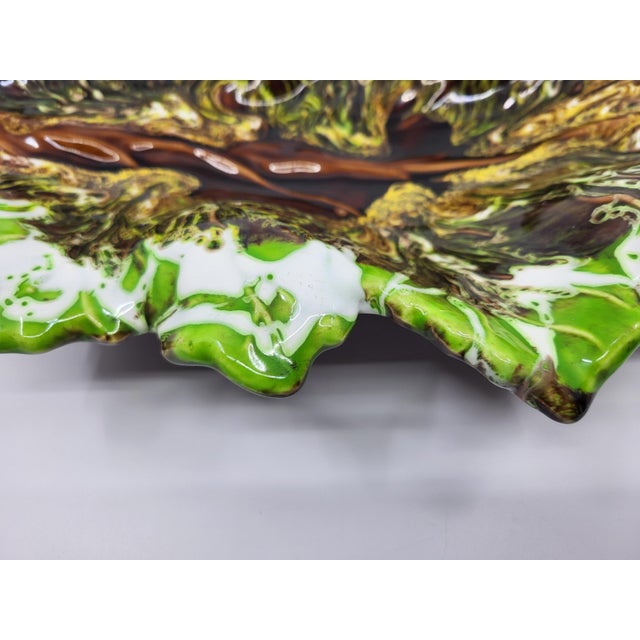 Brown French Green Ceramic Bowl from Vallauris, 1970s For Sale - Image 8 of 12