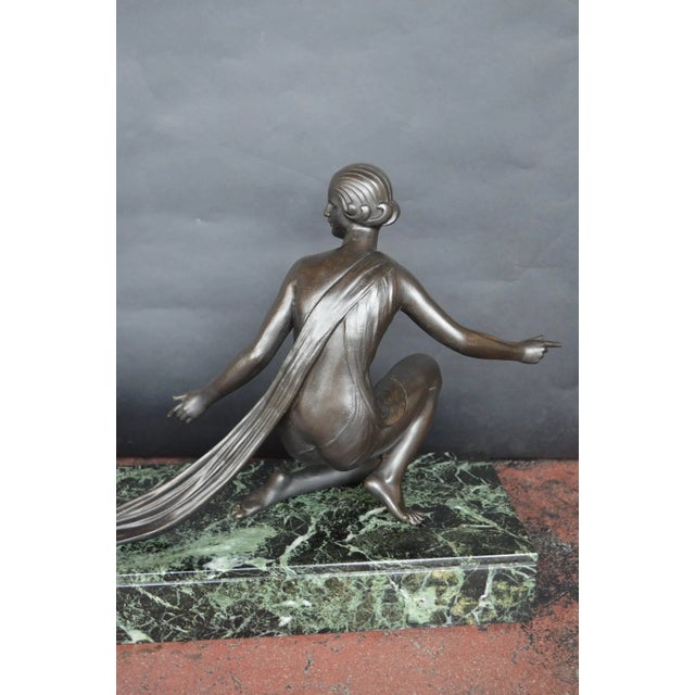 1940s Alexandre Ouline Sculpture of a Woman With a Peacock For Sale - Image 5 of 7
