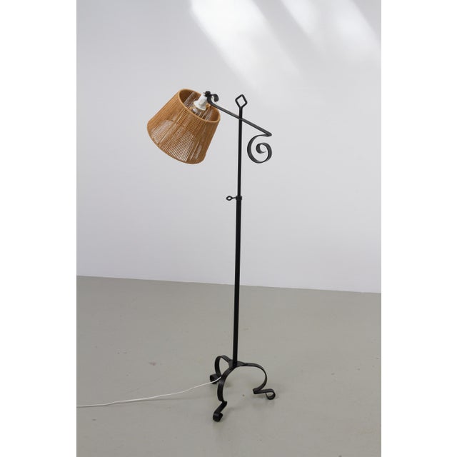 Swedish Forged Iron Tripod Floor Lamp, 1940s For Sale - Image 14 of 17