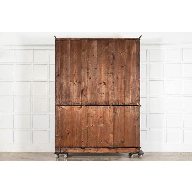 Large 19th Century English Ebonised Pine Glazed Display Cabinet, 1890 For Sale - Image 18 of 18