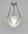 MULLER FRERES A French 1930 art deco hanging fixture in nickel plated solid bronze or brass holding a beautiful bowl by...