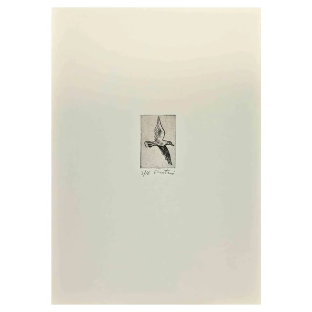 Enotrio Pugliese, Dove, Etching, 1963 For Sale