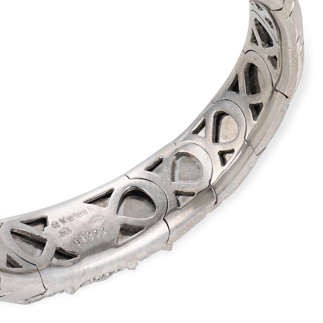 1920s Marina B Diamond 18k White Gold Bangle Bracelet For Sale In Los Angeles - Image 6 of 6