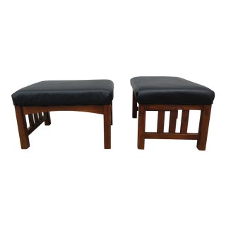 Mission Style Footstools - a Pair For Sale