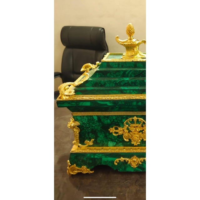 20th Century Empire Malachite Box For Sale - Image 4 of 5
