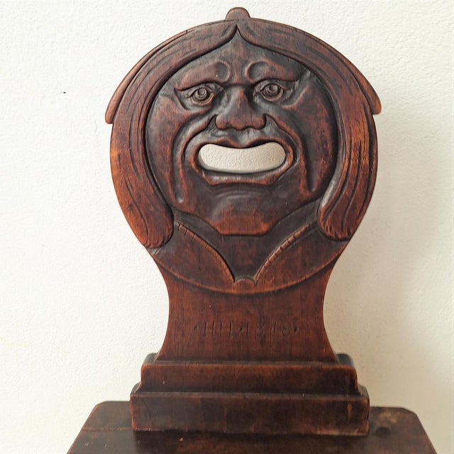 Swiss Alps Folk Art Escabelle Wooden Chair, 1820s For Sale - Image 5 of 6