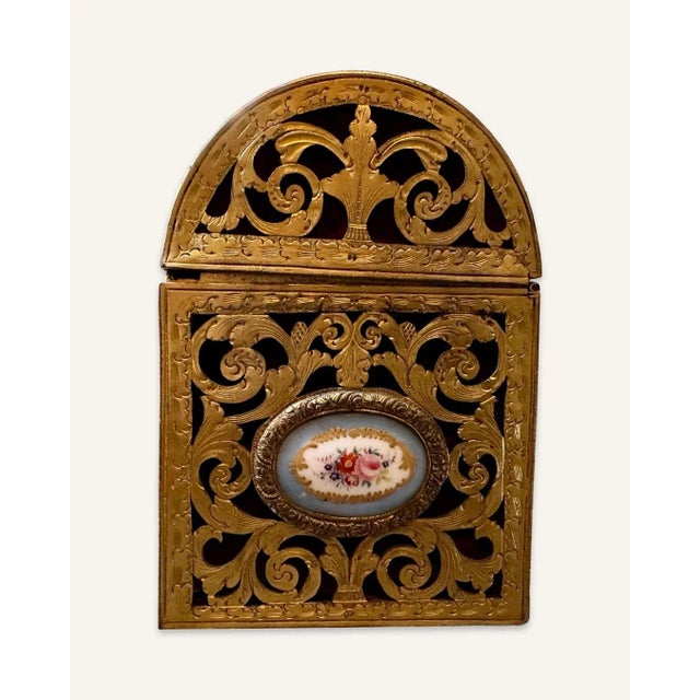 French Provincial 19th Century Sèvres Porcelain and Gilt Brass Presentation Box For Sale - Image 3 of 9