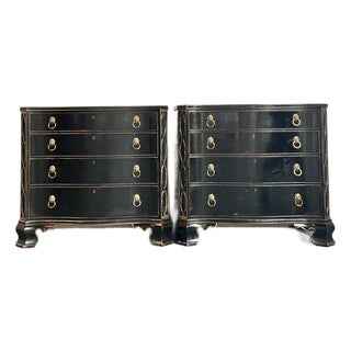 Vintage Hickory Chair Bow Front Chippendale Chest of Drawers - A Pair For Sale