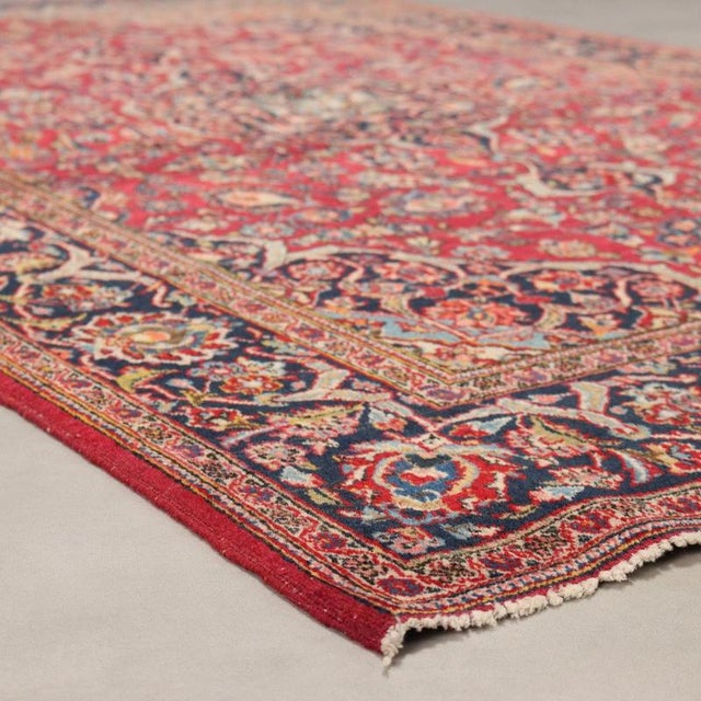 Keshan Rug in Cotton and Wool For Sale - Image 4 of 10