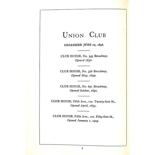 "The Union Club of the City of New York Officers , Members Constitution and Rules" 1916 For Sale In New York - Image 6 of 8