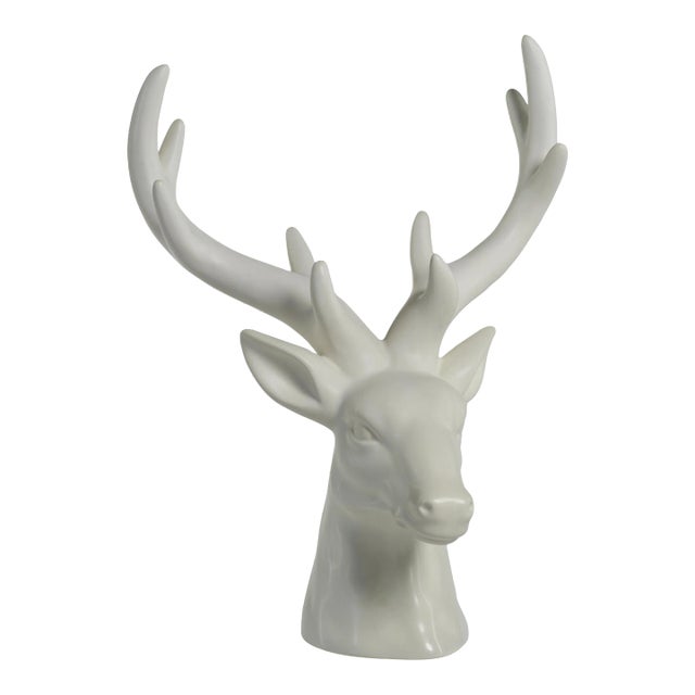 Rocky Mountain 15.5" Ceramic Stag Head Figurine Statue For Sale
