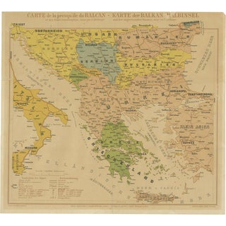 Map of the Balkans, 1890s For Sale