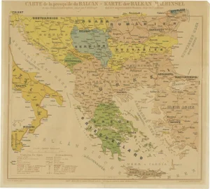 Map of the Balkans, 1890s